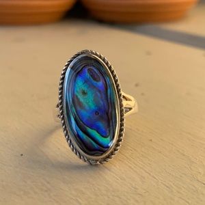 Sterling silver abalone ring size 9